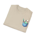 Pocket with 2 Parakeets Unisex Softstyle T-Shirt
