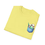 Pocket with 2 Parakeets Unisex Softstyle T-Shirt
